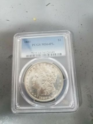 Morgan Silver Dollar 1881 Pcgs Ms 64 Pl