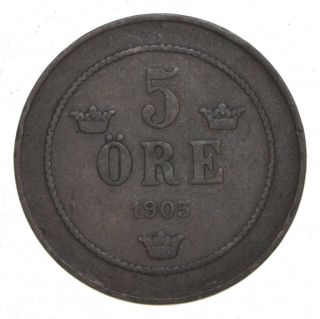 World Coin - 1903 Denmark 5 Ore - 7.  7 Grams 901