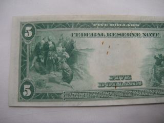 1914 $5 LARGE SIZE NOTE Federal Reserve Bank Philadelphia White Mellon 5