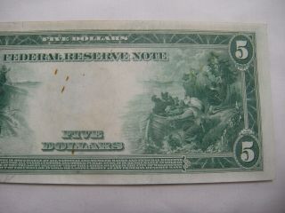 1914 $5 LARGE SIZE NOTE Federal Reserve Bank Philadelphia White Mellon 6