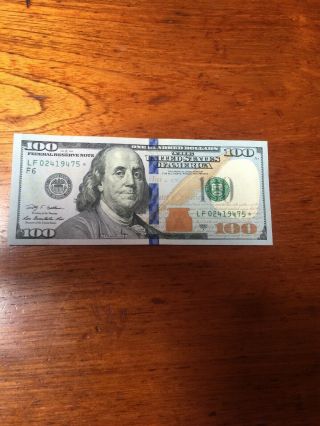 Crisp Unc $100 Dollar Bill Star Note Series 2009a Lf02419475