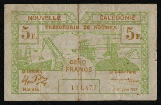 Caledonia (p58) 5 Francs 1943 F,