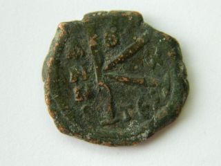 Byzantine Coin Ae Half Follis Justin Ii Thessalonika 565 - 578 Ad