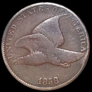 1858 Flying Eagle Cent Nicely Circulated High End Philadelphia Copper Penny Nr