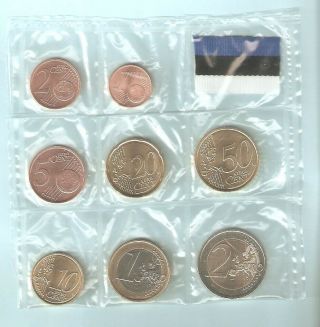 Estonia 2018,  Estland 2018 Coin Set 1c - 2 E Unc From Bank Roll.