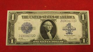 1923 $1 Silver Certificate Large Note Horse Blanket V/f Rare Hard To Find