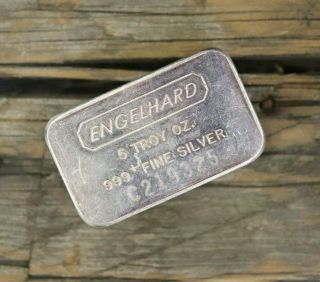 ENGELHARD 5 OZ Silver Bar 999,  Fine Silver Serial C219325 5