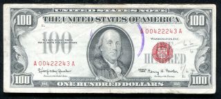 Fr.  1550 1966 $100 Red Seal Legal Tender United States Note Very Fine (b)