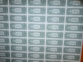 RARE UNCUT US CURRENCY Sheet 50 x $1 Bill Dollar Federal Reserve Notes AWESOME 6