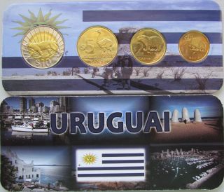Uruguay Set Of 4 Coins 2011 (1,  2,  5,  10 Pesos) Unc Blister