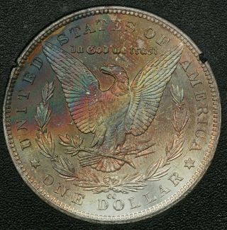 1883 - Cc Morgan Silver Dollar,  Gsa Hoard,  Ngc Ms64,  Rainbow Toned Reverse