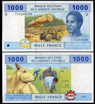 Central African State Cameroun 1000 Francs 2002 / 2018 P 207 U Sign Unc