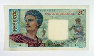 Tahiti.  1951,  20 Francs,  P - 21c,  Issued Choice Au To Uncirc.  Youth At Left