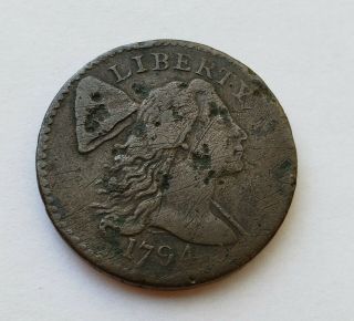 1794 Liberty Cap Large Cent,  Detail