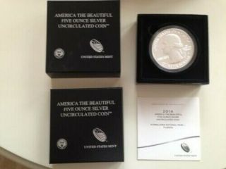 2014 Everglades 5 Oz.  999 Silver America The (atb) Coin - Box &