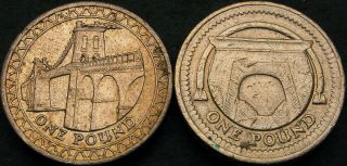 Great Britain 1 Pound 2005/2006 - Menai/egyptian Arch Bridge - 2 Coins - 2627 ¤