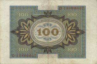 1920 100 MARK GERMANY REICHSBANKNOTE CURRENCY NOTE OLD GERMAN BANKNOTE BILL CASH 2