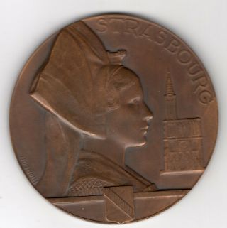 1952 French Medal For The National Philatelic Exposition,  Strasbourg,  By Morlon