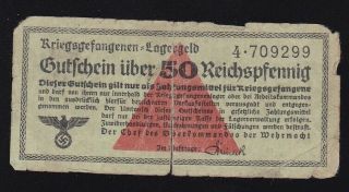 Germany - - - - 50 Reichspfennig 1939 - 44 - - - - Ww2 - - - Pow Camp - - - - - R