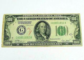 Series 1928 - A United States $100 Dollar Bill Green Seal Has Red Mark On Front
