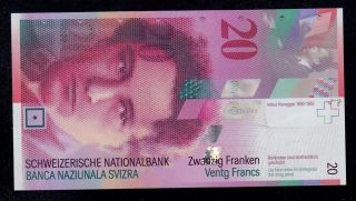 Switzerland 20 Franken 1994 Pick 68a Unc.