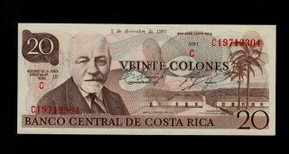 Costa Rica 20 Colones 1981 Pick 238c Unc Less.