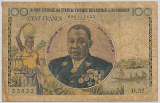 (s) 612231 - 83 Equatorial African States 100 Francs Nd (1961 - 62),  P.  1f