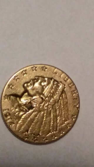 2 1/2 Dollar Gold Coin Indian Head Coin American Eagle 1914