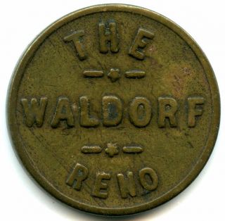 Reno,  Nevada Old Trade Token The Waldorf Good For 12 1/2 C In Merchandise