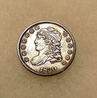 1830 Capped Bust Half Dime - Sharp Looking Coin With Strike -