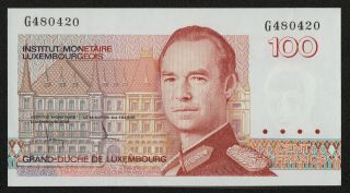 Luxembourg (p58a) 100 Francs Nd (1986) Aunc,