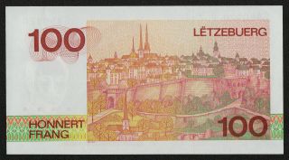 LUXEMBOURG (P58a) 100 Francs ND (1986) aUNC, 2