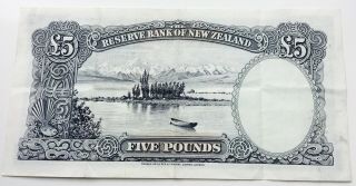 1967 Reserve Bank of Zealand £5 Banknote 2