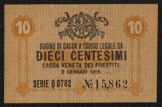 Italy (pm02) 10 Centesimi 1918 Xf,