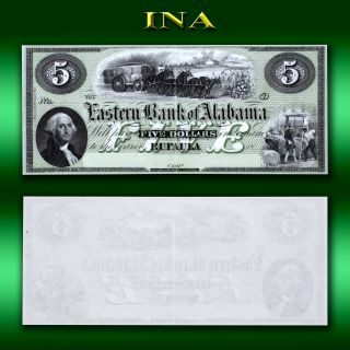 Eufaula Eastern Bank Of Alabama $5 Civil War Very And Crisp Very Rare