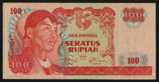 Indonesia (p108a) 100 Rupiah 1968 Xf,