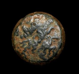 Ancient Greek Bronze Coin Of King Ptolemy Ii