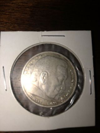 German Nazi era coin,  1937 - 5 Reichs mark,  Paul von Hindenburg 2