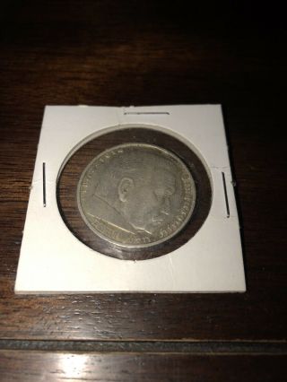 German Nazi era coin,  1937 - 5 Reichs mark,  Paul von Hindenburg 4