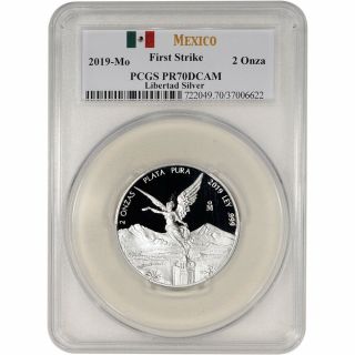 2019 Mo Mexico Silver Libertad Proof 2 Oz 2 Onzas - Pcgs Pr70 First Strike