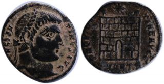 Roman Imperial,  Constantine I.  Follis Æ.  Campgate,  Antiochia Providentia