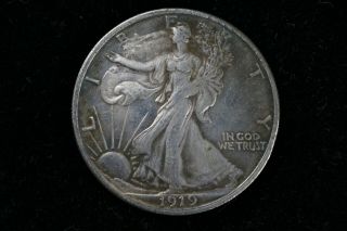 1919 S Walking Liberty Half Dollar Grey Toned With Ef Detail And Eye Appeal