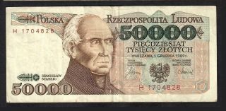 50000 Zlotych From Poland 1989
