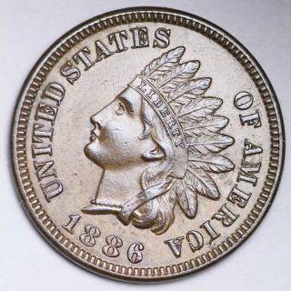 1886 Type 1 Indian Head Small Cent Choice Bu E116 Wcfm