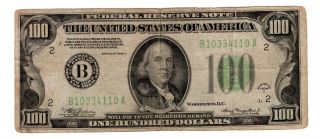 1934 A $100 Dollar Bill,  Circulated
