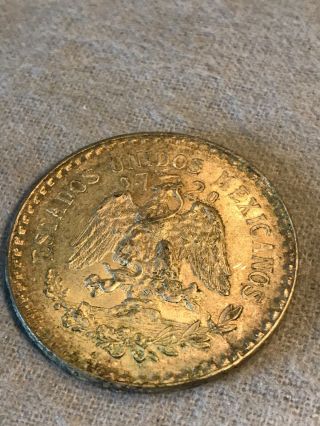 1924 Silver Mexico Mexican One Un Peso Coin (114) 2