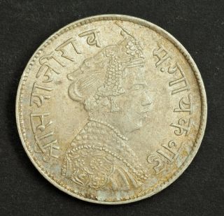 1894,  India,  Baroda State,  Sayaji Rao Iii.  Silver Rupee Coin.  Xf - Au
