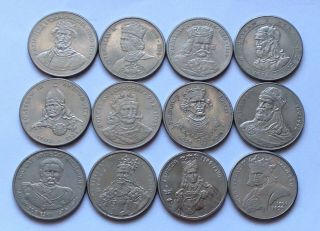 1979 - 1989 Poland Set Of 12 Commemorative Coins 50 - 100 - 500 Zl Kings Dukes Queen