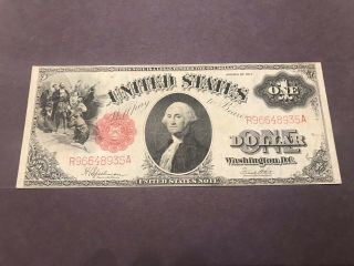 1917 $1 Legal Tender Large Size Note One Dollar Bill Circulated Red Seal