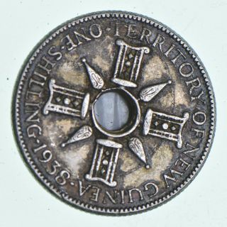 Roughly Size Of Quarter - 1938 Guinea 1 Shilling - World Silver - 5.  4g 780